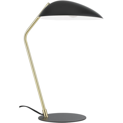 Lindmoor 20.43 inch 60 watt Black and Brushed Brass Table Lamp Portable Light