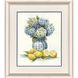 Hydrangea Lemons Blue and Yellow and White and Multi Framed Art, Propac