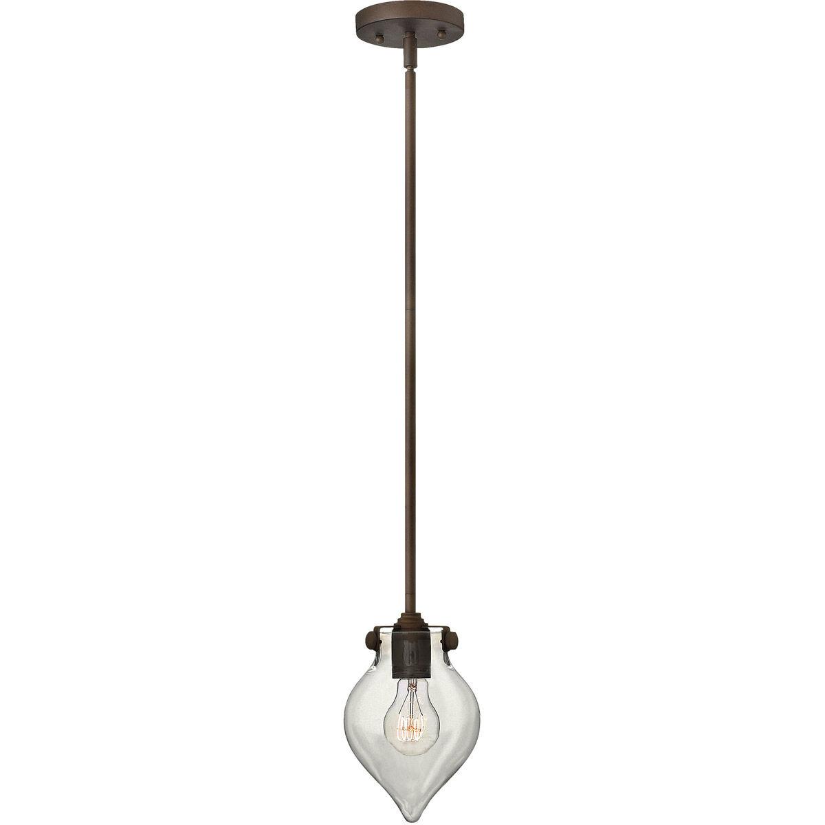 Congress 1 Light 6 inch Oil Rubbed Bronze Mini-Pendant Ceiling Light, Retro Glass