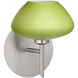 Peri LED 5 inch Satin Nickel Mini Sconce Wall Light in Chartreuse Glass