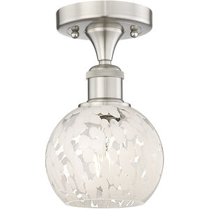 Edison White Mouchette 1 Light 6.00 inch Semi-Flush Mount