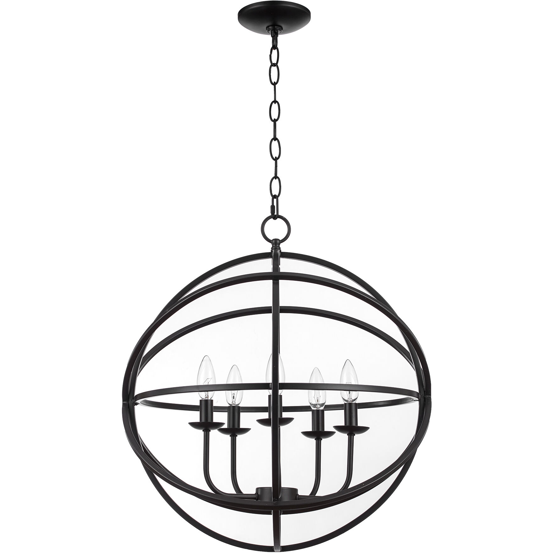 Apollo 5 Light 20 inch Rubbed Oil Bronze Pendant Ceiling Light