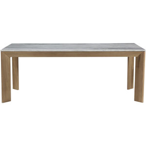 Angle 80 X 38 inch Grey Dining Table in White, Rectangular Large