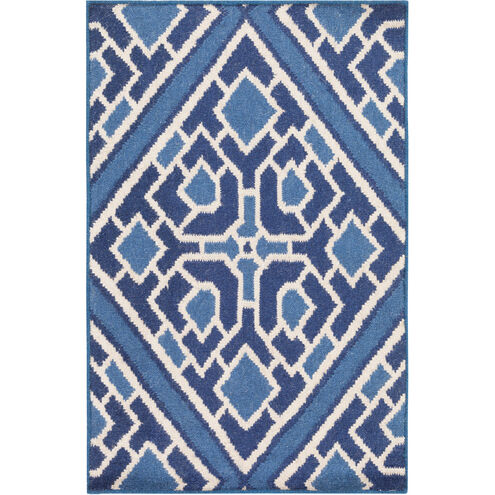 Alameda 36 X 24 inch Blue and Neutral Area Rug, Wool