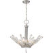 Gamma 6 Light 27 inch Silver Leaf Chandelier Ceiling Light