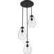 Ayra 3 Light 18 inch Matte Black Chandelier Ceiling Light