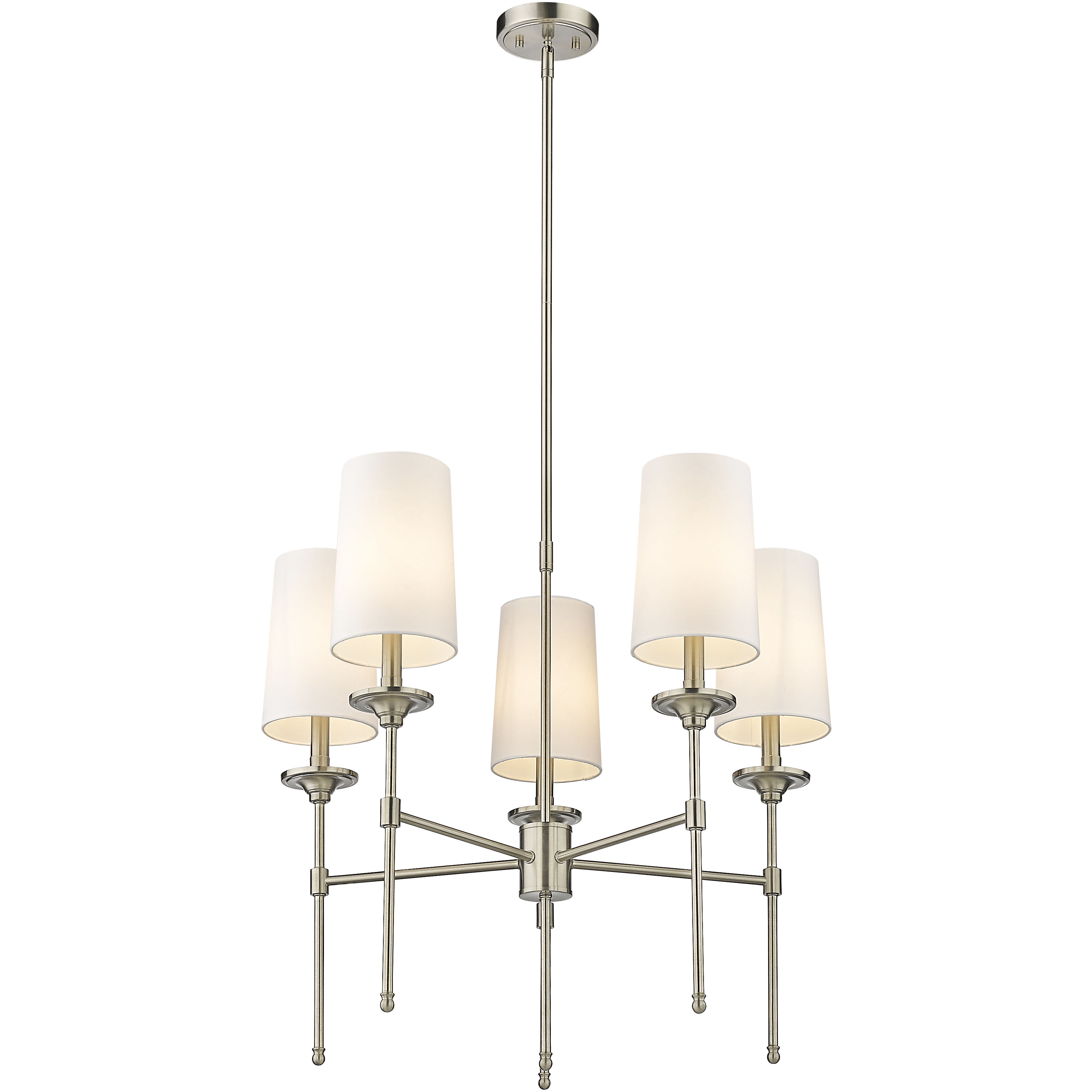 Emily 5 Light 28 inch Brushed Nickel Chandelier Ceiling Light