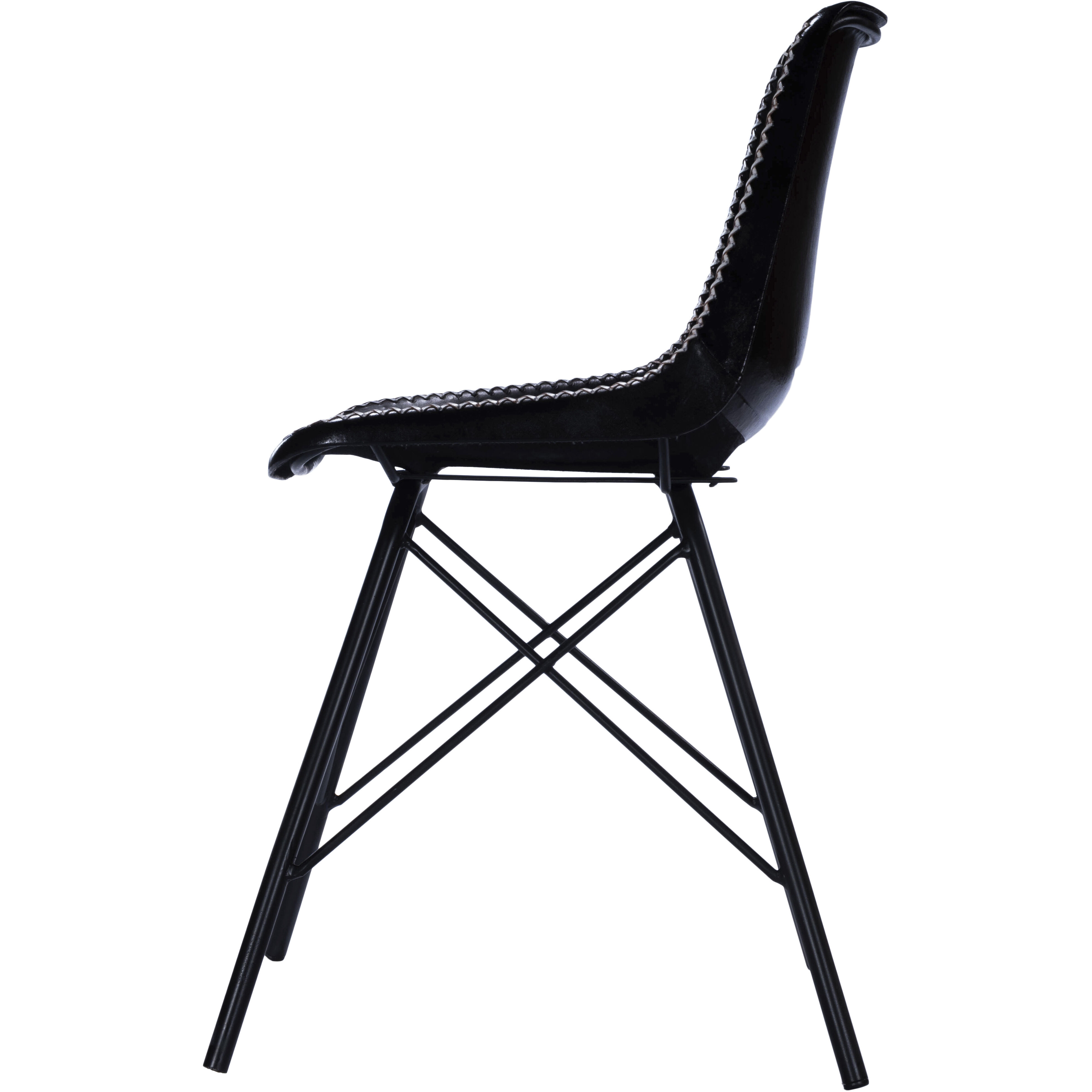 Inland Black Leather Accent Chair