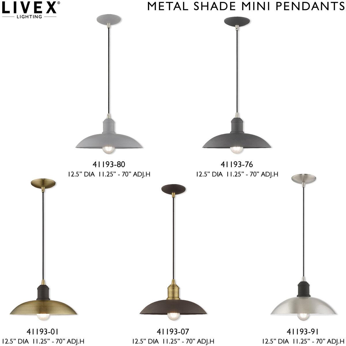 Allison 1 Light 13 inch Brushed Nickel Mini Pendant Ceiling Light