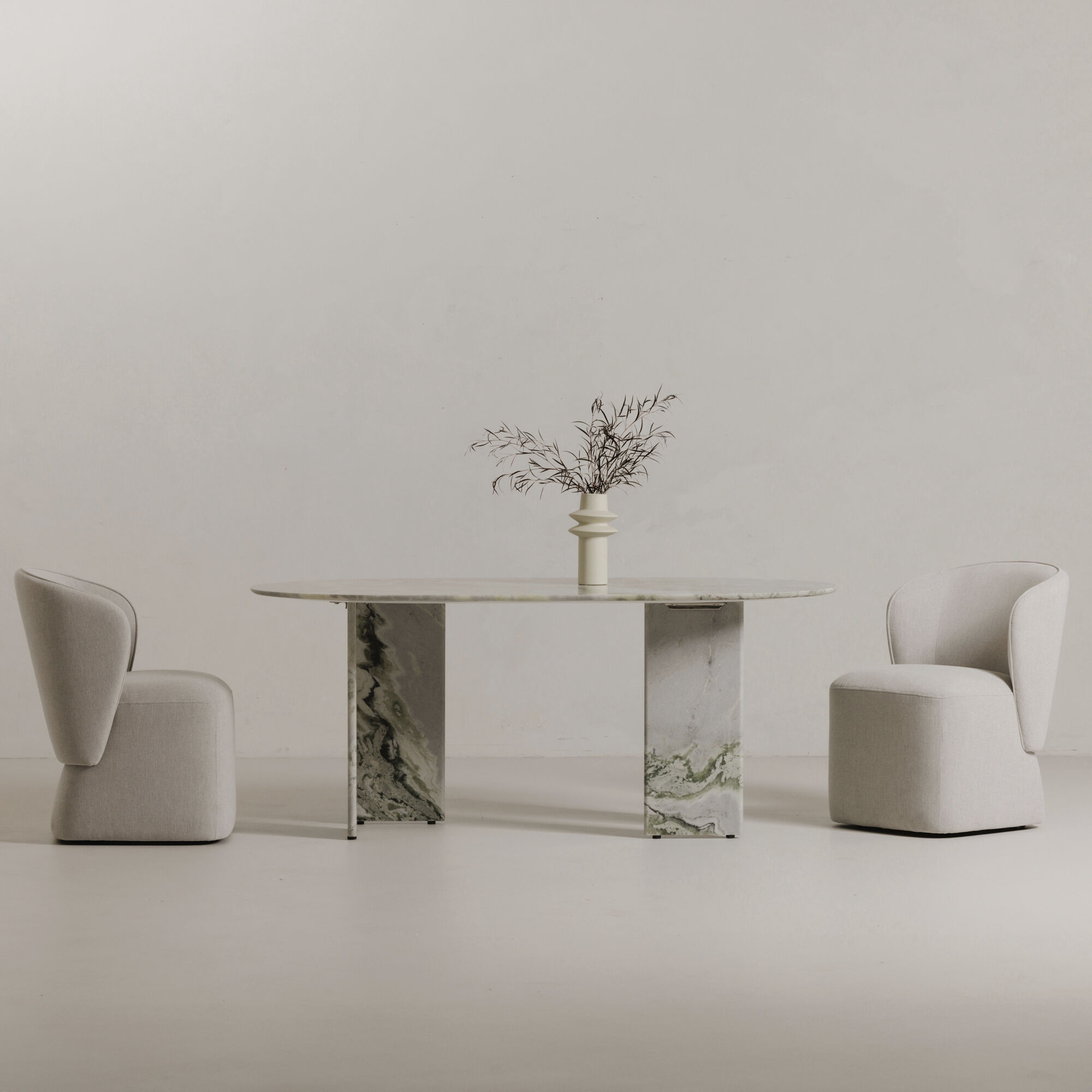 Larson Grey Rolling Dining Chair