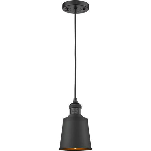 Franklin Restoration Addison 1 Light 5 inch Matte Black Mini Pendant Ceiling Light, Franklin Restoration