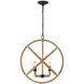 Marina 4 Light 22.75 inch Natural Black Chandelier Ceiling Light