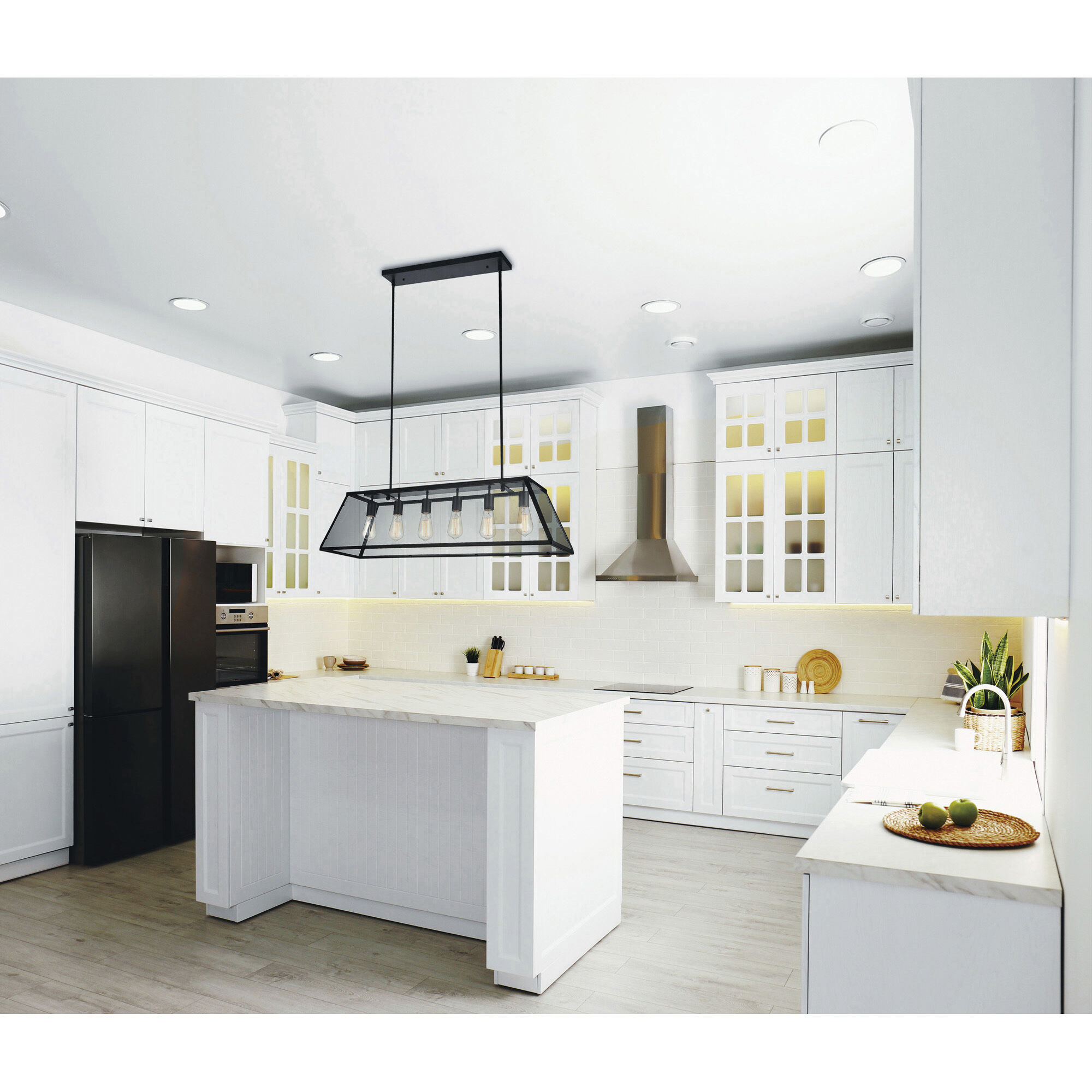 Alyson 6 Light 42 inch Black Island/Pool Table Light Ceiling Light