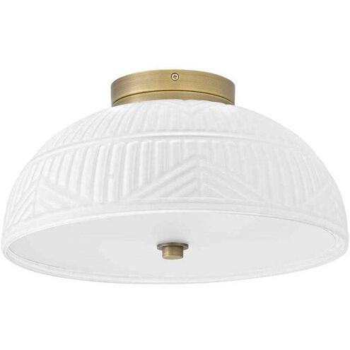 Lisa McDennon Devon 2 Light 13.25 inch Lacquered Brass Foyer Ceiling Light, Ceiling, Flush Mount