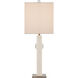 Radiant 27 inch 150 watt White/Clear/Antique Brass Table Lamp Portable Light