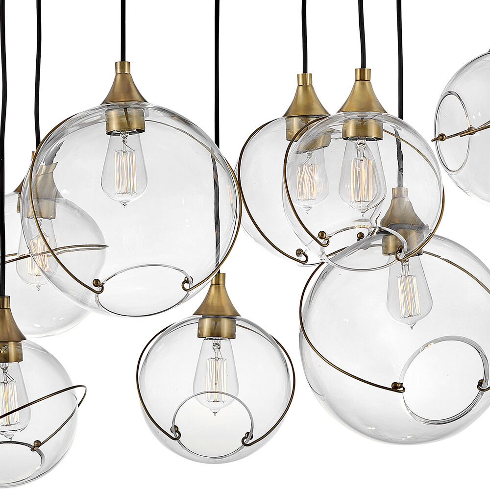 Lisa McDennon Skye 13 Light 60.25 inch Heritage Brass Indoor Linear Chandelier Ceiling Light