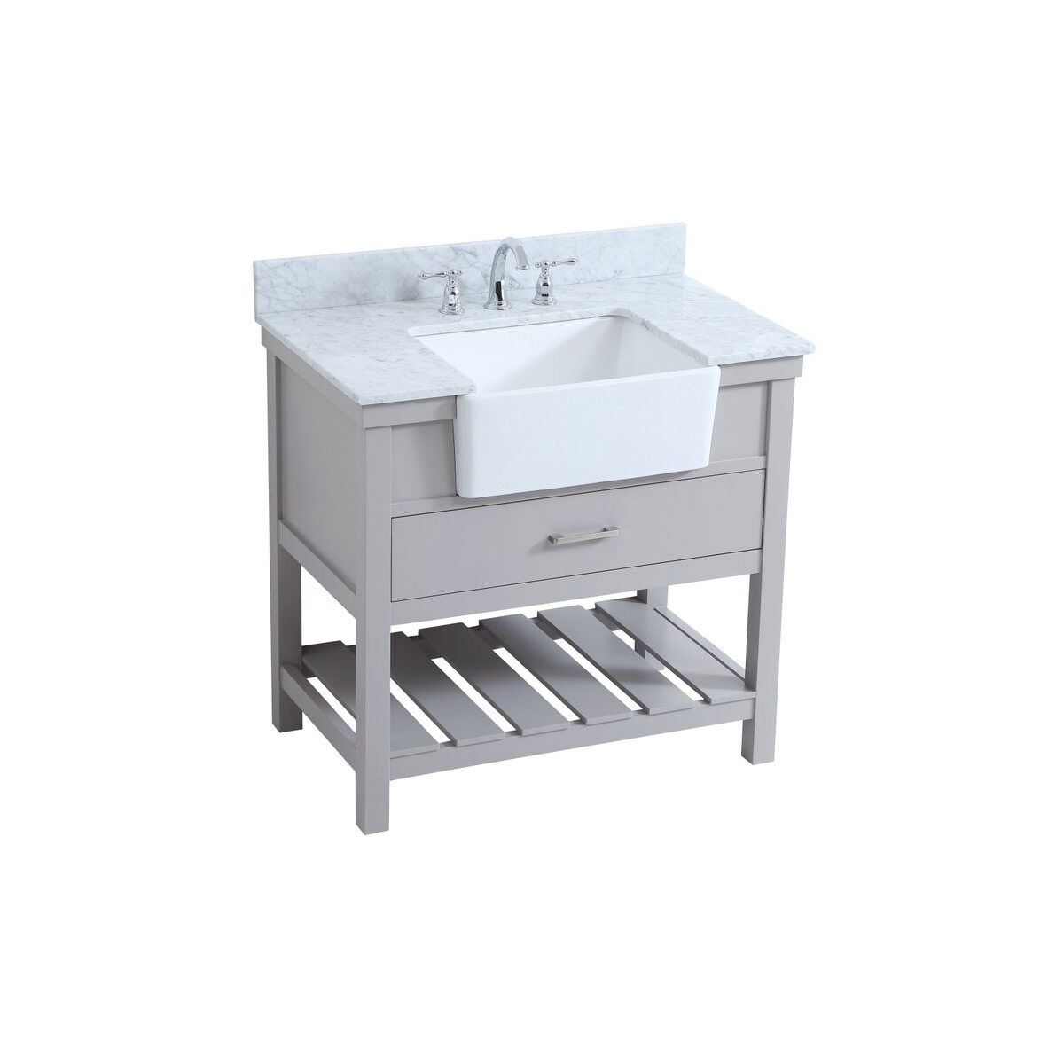 Clement 36 X 22 X 34 inch Grey Bathroom Vanity Cabinet
