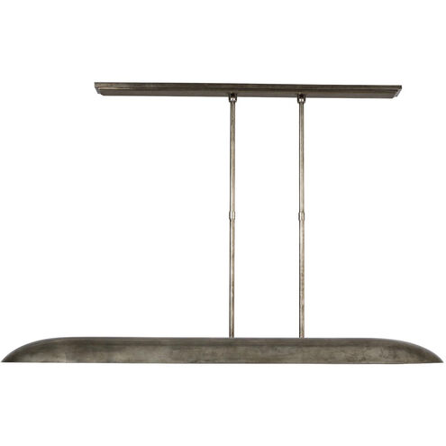 Anne-Marie Barton Remi Linear Pendant Ceiling Light in Mottled Pewter and Warm Walnut