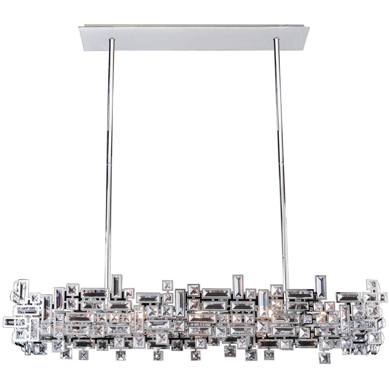 Vermeer 8 Light 44 inch Chrome Island Ceiling Light in Swarovski Elements Clear