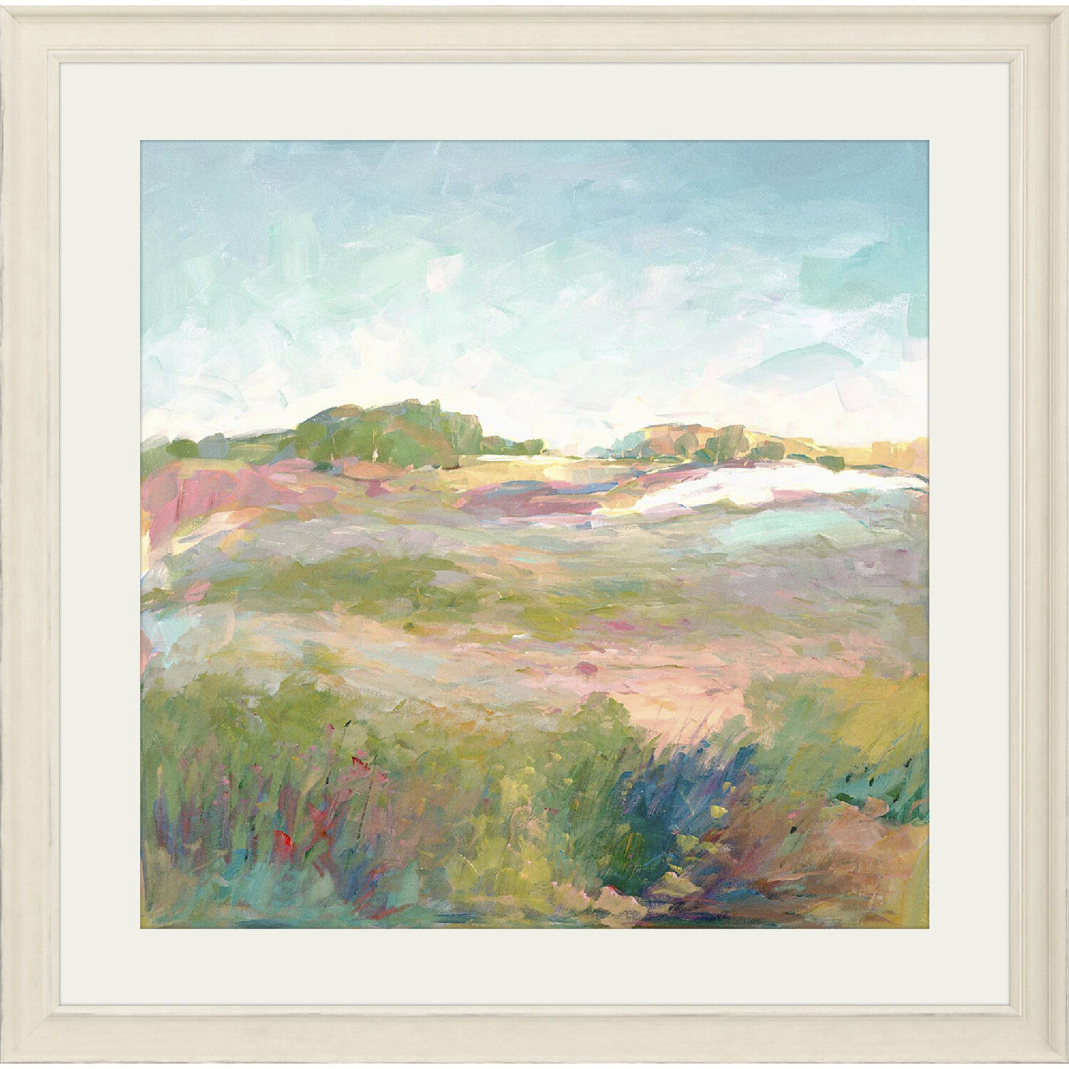 Landscapes Green and Blue and Multi and Pink Framed Art