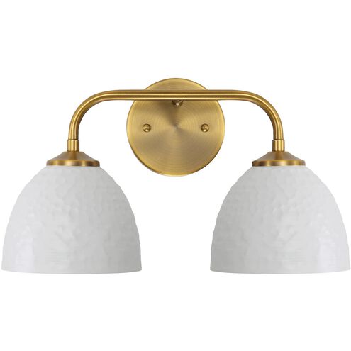 Shepard 2 Light 15.5 inch Modern Brass Vanity Light Wall Light in Matte White