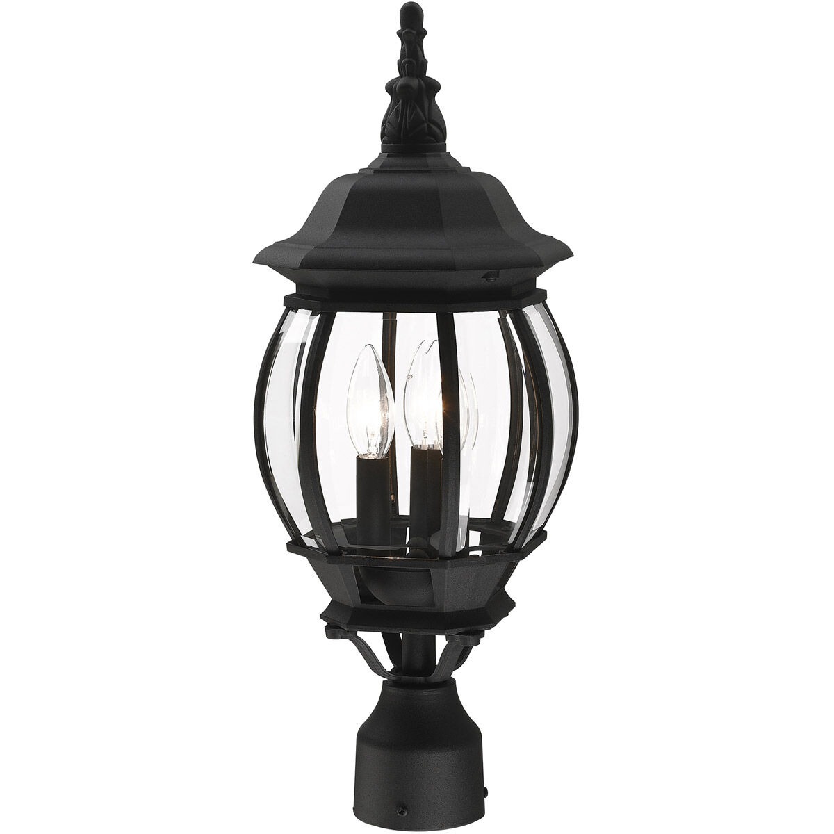 Frontenac 3 Light 21 inch Textured Black Outdoor Post Top Lantern