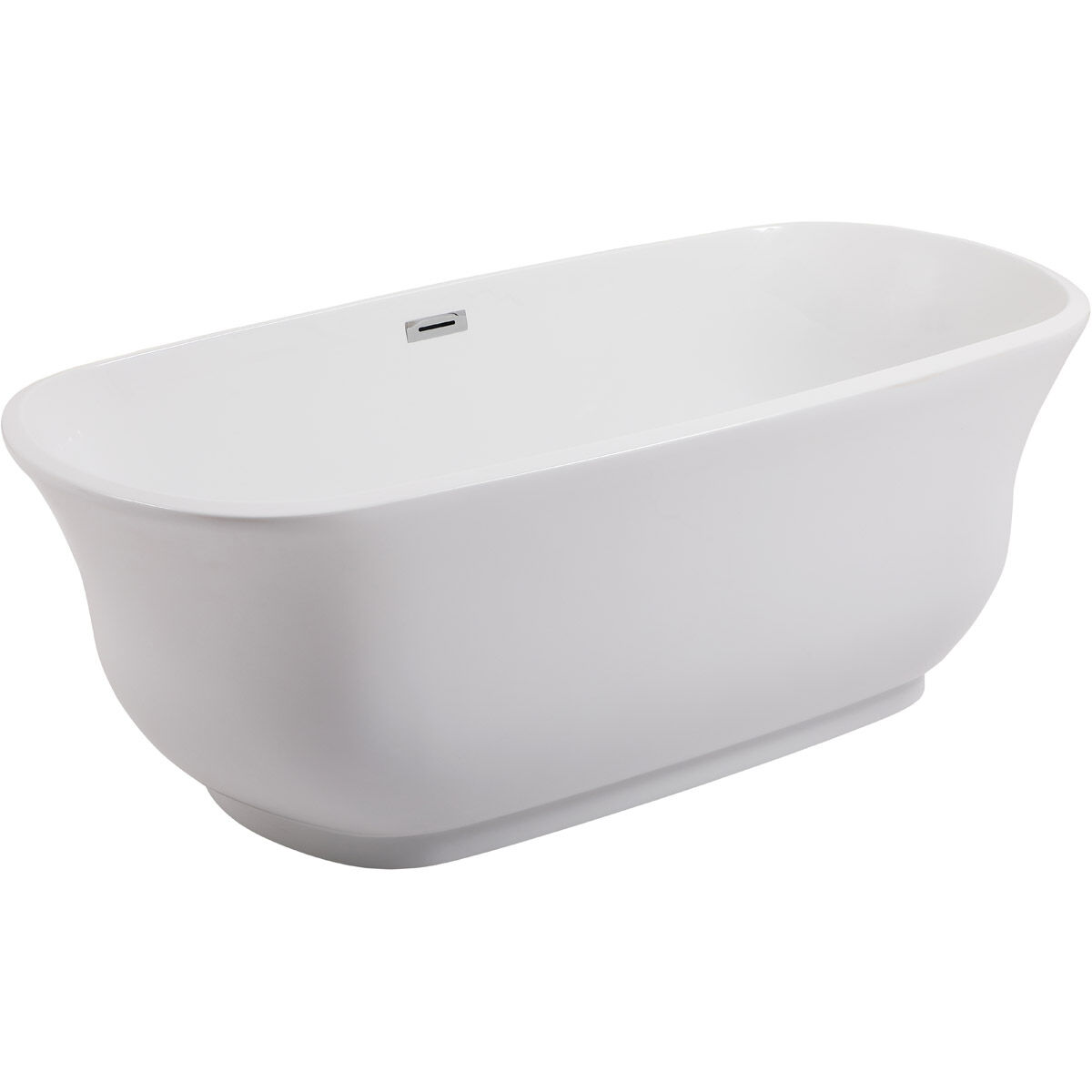Coralie Glossy White and Chrome Bathtub
