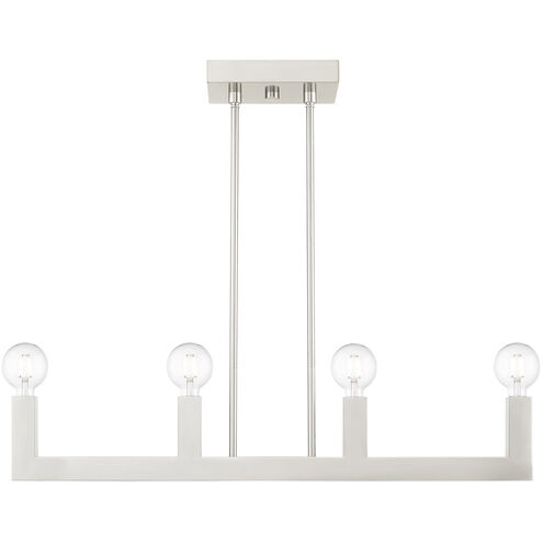 Solna 4 Light 34 inch Brushed Nickel Linear Chandelier Ceiling Light