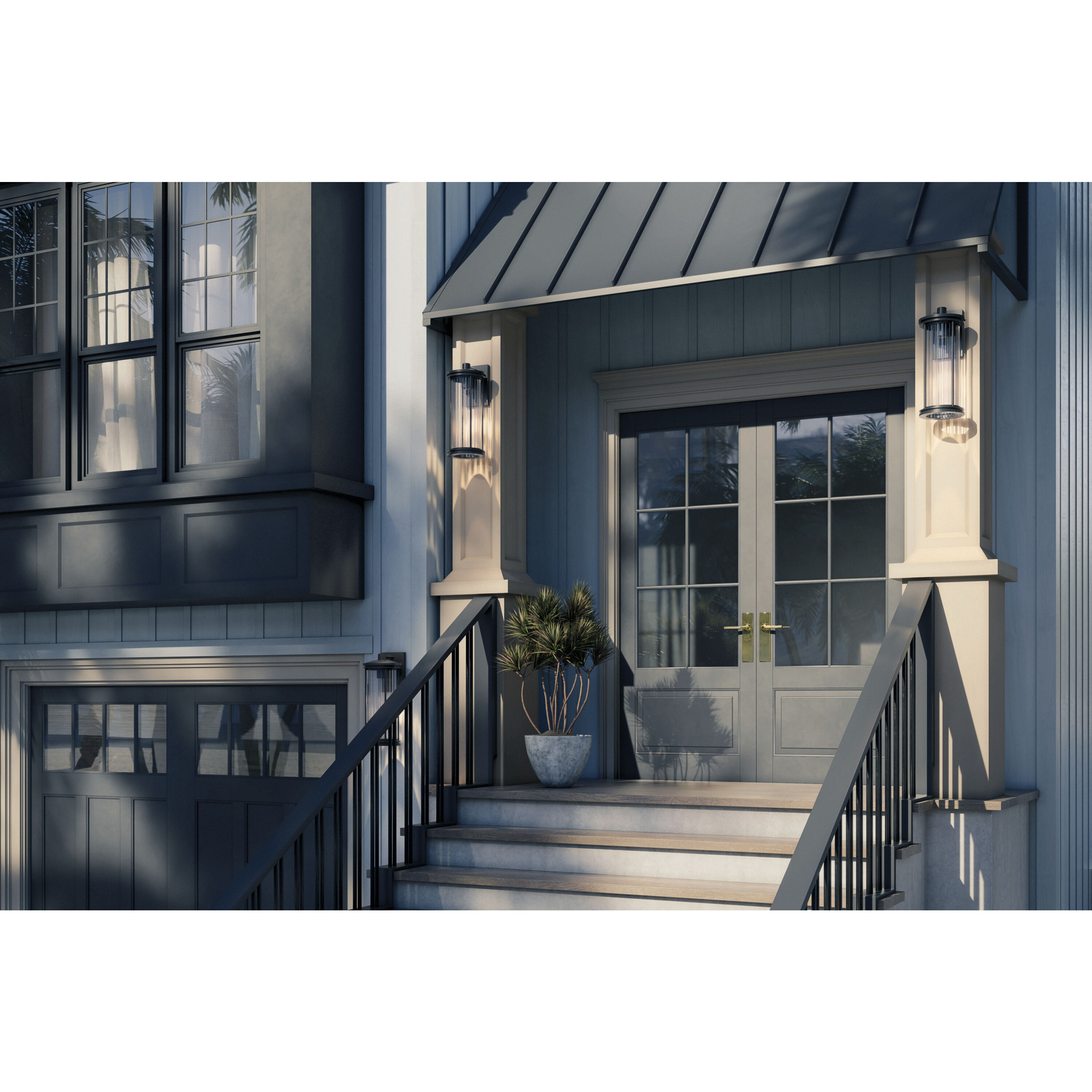 Barras 1 Light 20.25 inch Black Outdoor Wall Sconce