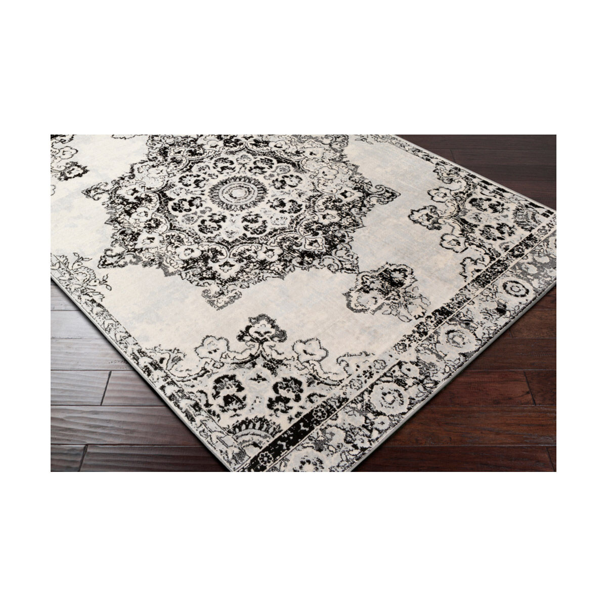 Monaco 87 X 63 inch Silver Gray/Medium Gray/Cream/Black Rugs
