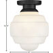 Penny 1 Light 12 inch Black Flush Mount Ceiling Light, Small
