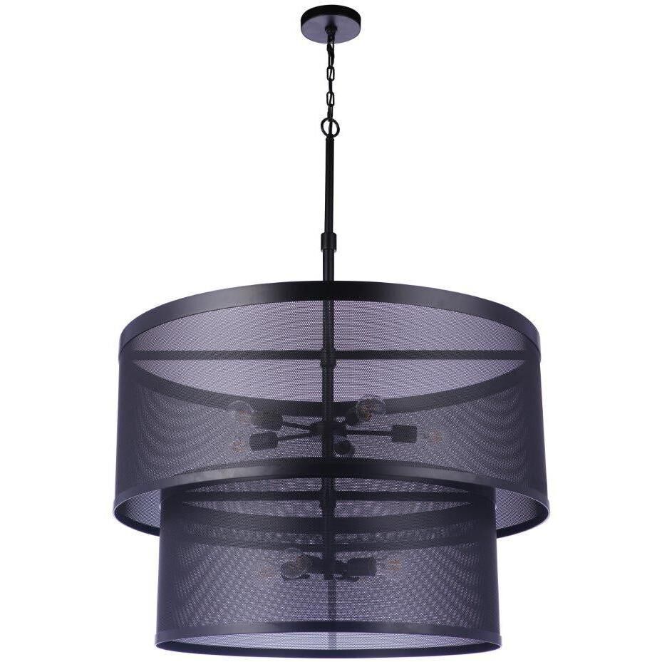 Mesh 9 Light 36 inch Flat Black Pendant Ceiling Light