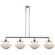 Franklin Restoration Large Oxford LED 54 inch Polished Nickel Island Light Ceiling Light in Matte White Glass, Franklin Restoration