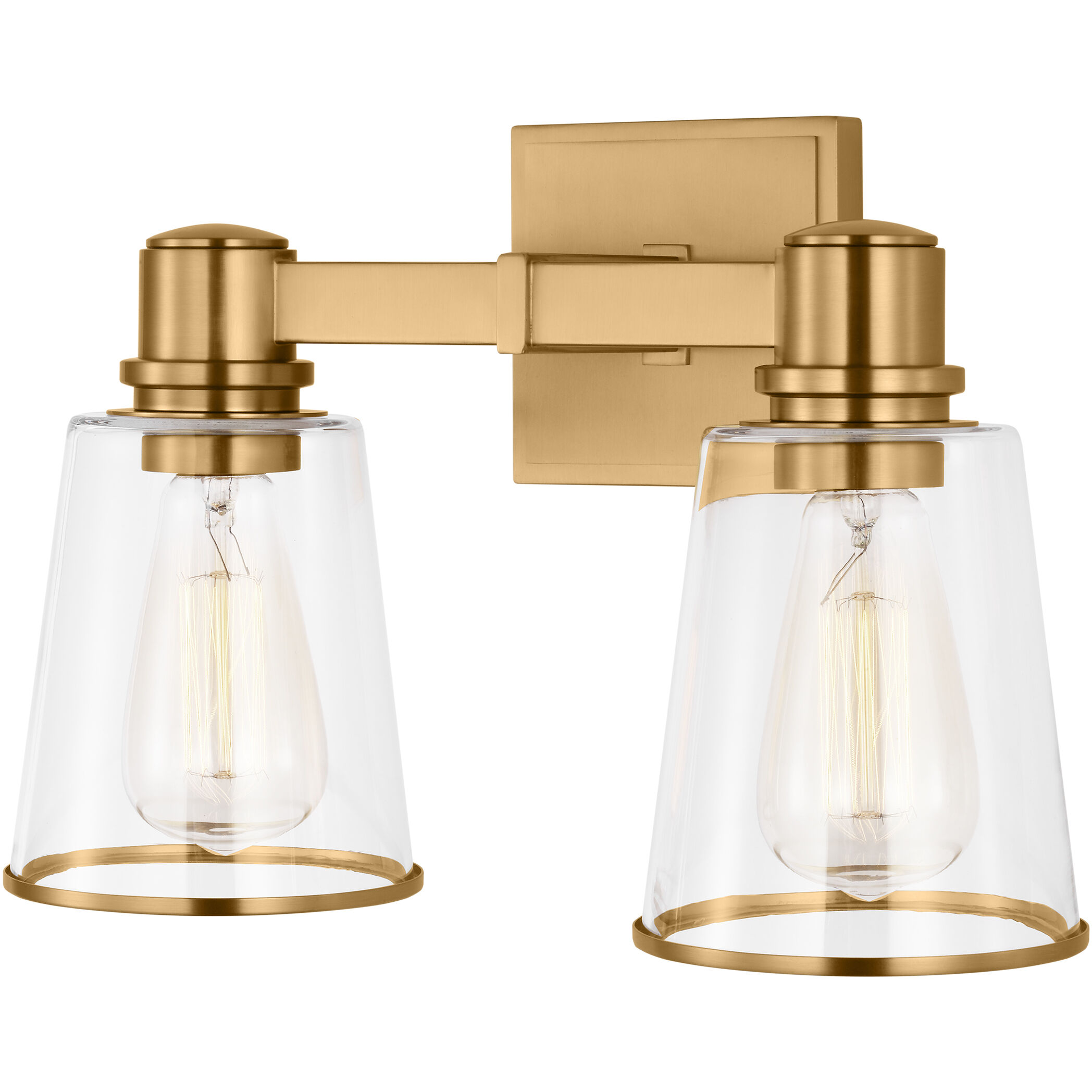 C&M by Chapman & Myers Alessa 2 Light 13.63 inch Burnished Brass Bath Vanity Wall Sconce Wall Light