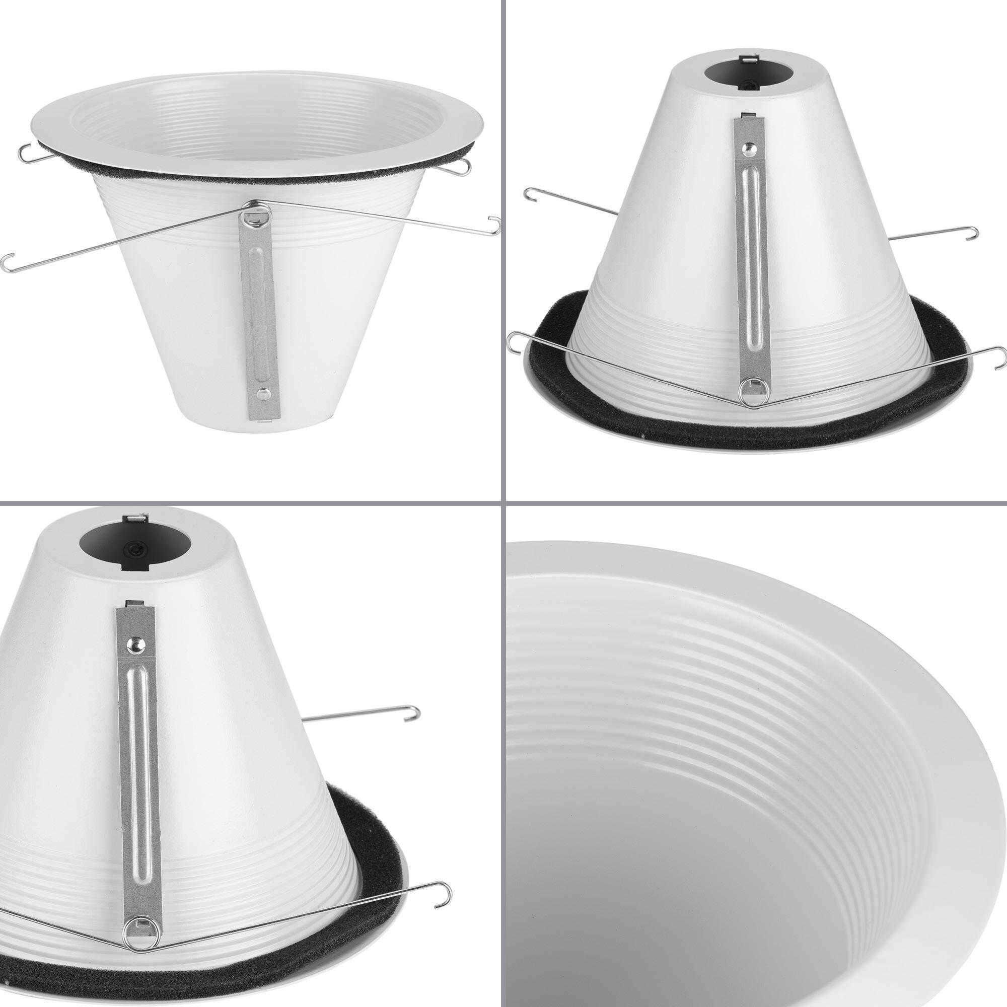 6in Recessed Trim PAR38 Satin White Step Baffle Trim