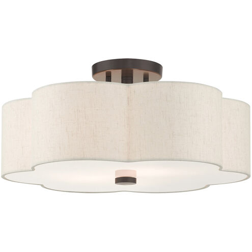 Solstice 3 Light 18 inch English Bronze Semi Flush Ceiling Light