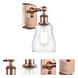Ballston Ellery LED 4.5 inch Antique Copper Sconce Wall Light in Clear Glass, Ballston