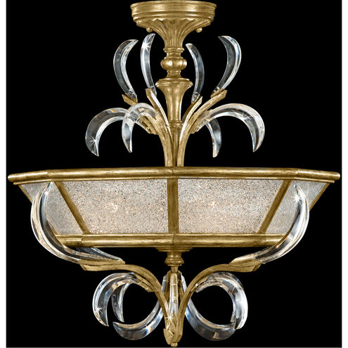 Beveled Arcs 3 Light 26 inch Gold Semi-Flush Mount Ceiling Light