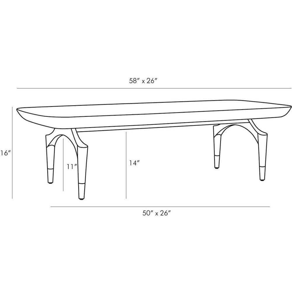 Wagner 58 X 16 inch Umber Cocktail Table