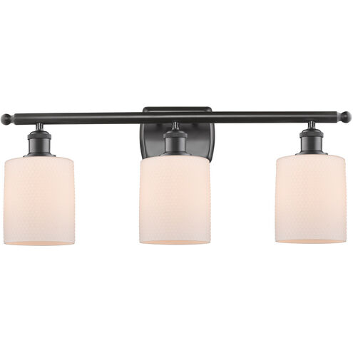 Ballston Cobbleskill LED 26 inch Oil Rubbed Bronze Bath Vanity Light Wall Light in Matte White Glass, Ballston