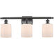 Ballston Cobbleskill LED 26 inch Oil Rubbed Bronze Bath Vanity Light Wall Light in Matte White Glass, Ballston