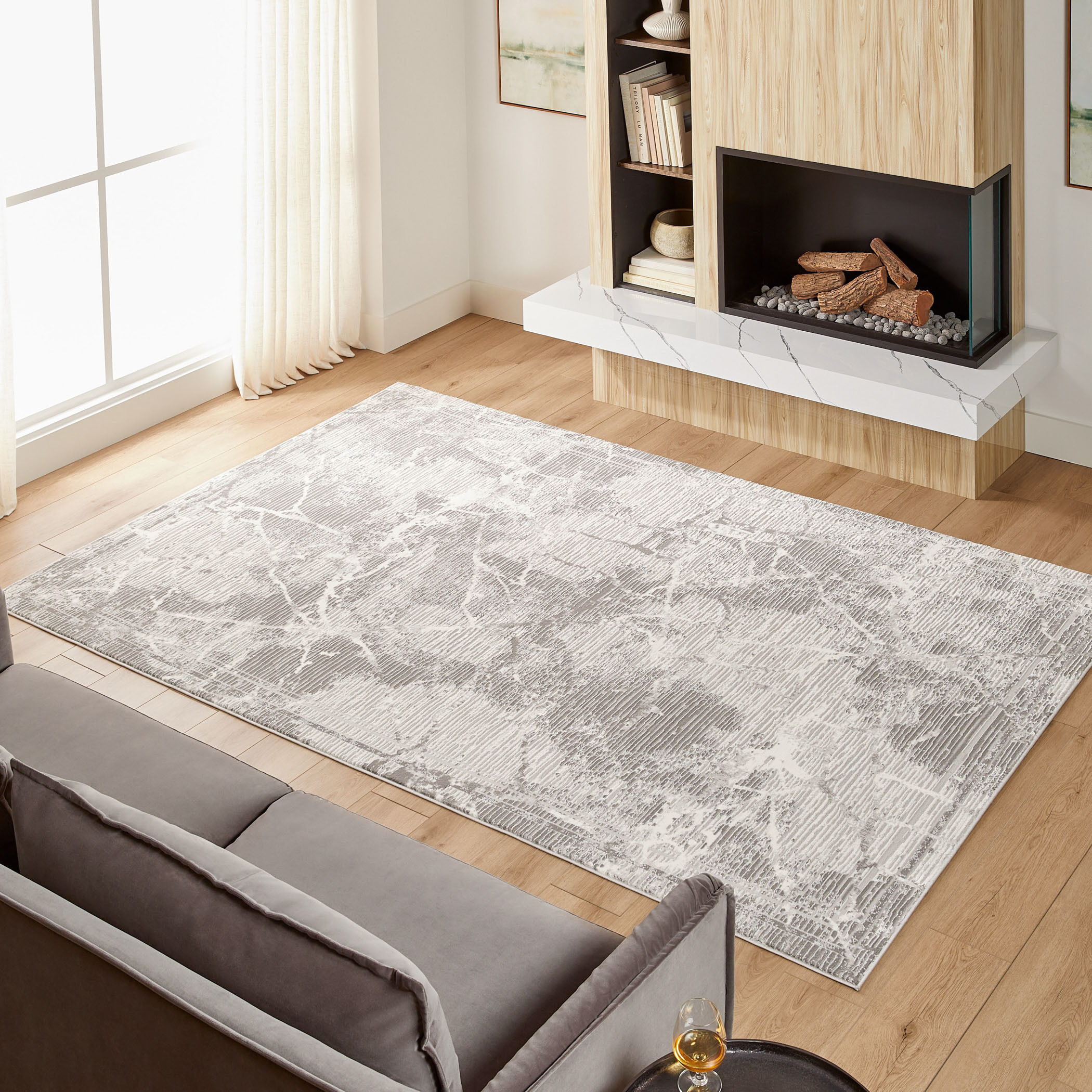 Greta 114 X 79 inch Silver Rug in 6 x 9