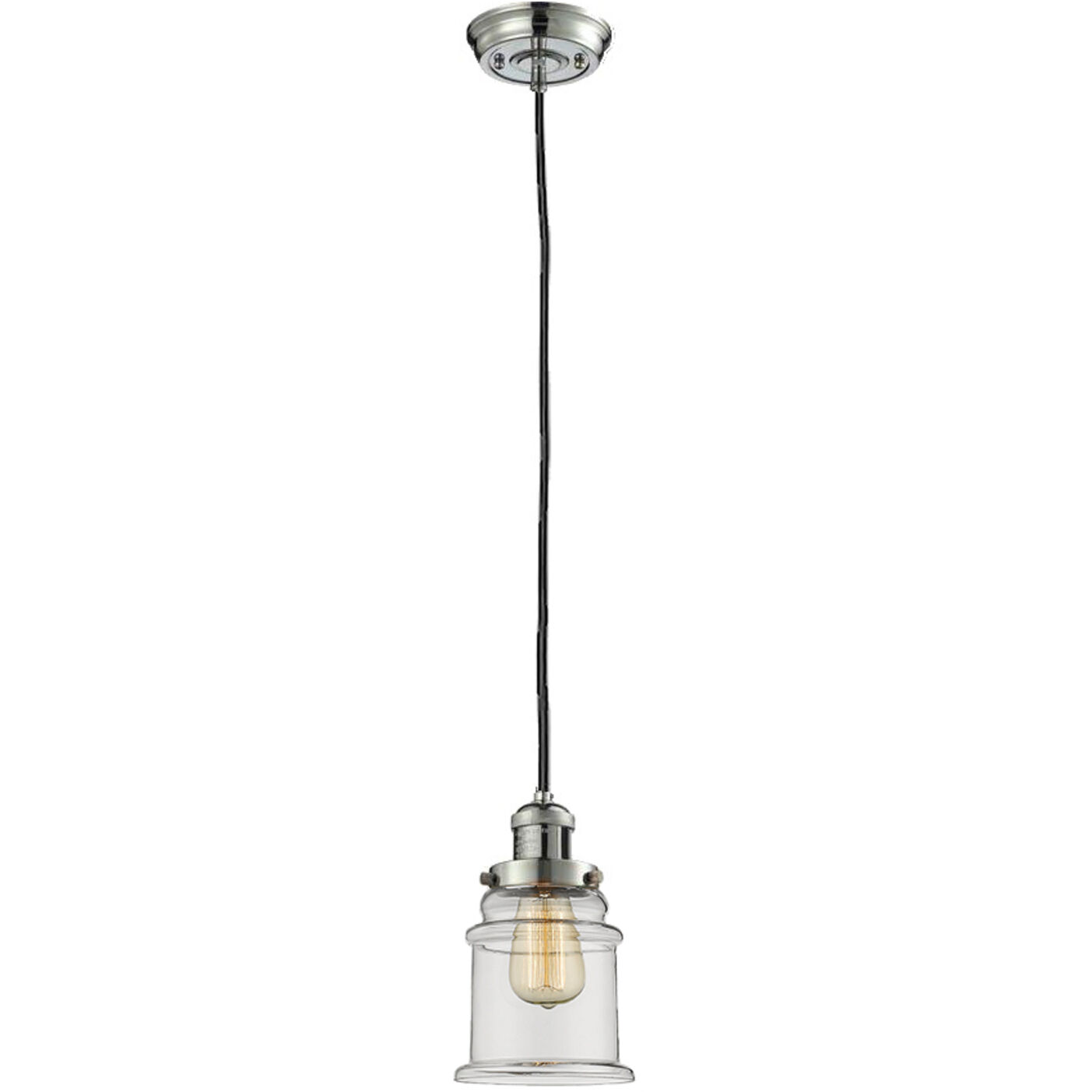 Franklin Restoration Canton LED 6 inch Polished Nickel Mini Pendant Ceiling Light in Clear, Franklin Restoration