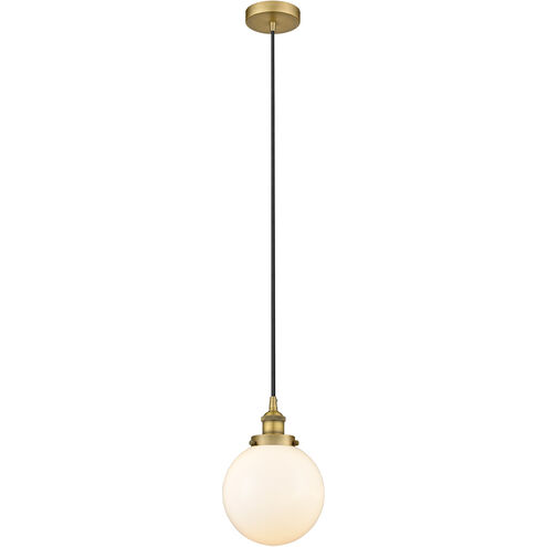 Edison Beacon LED 8 inch Brushed Brass Mini Pendant Ceiling Light