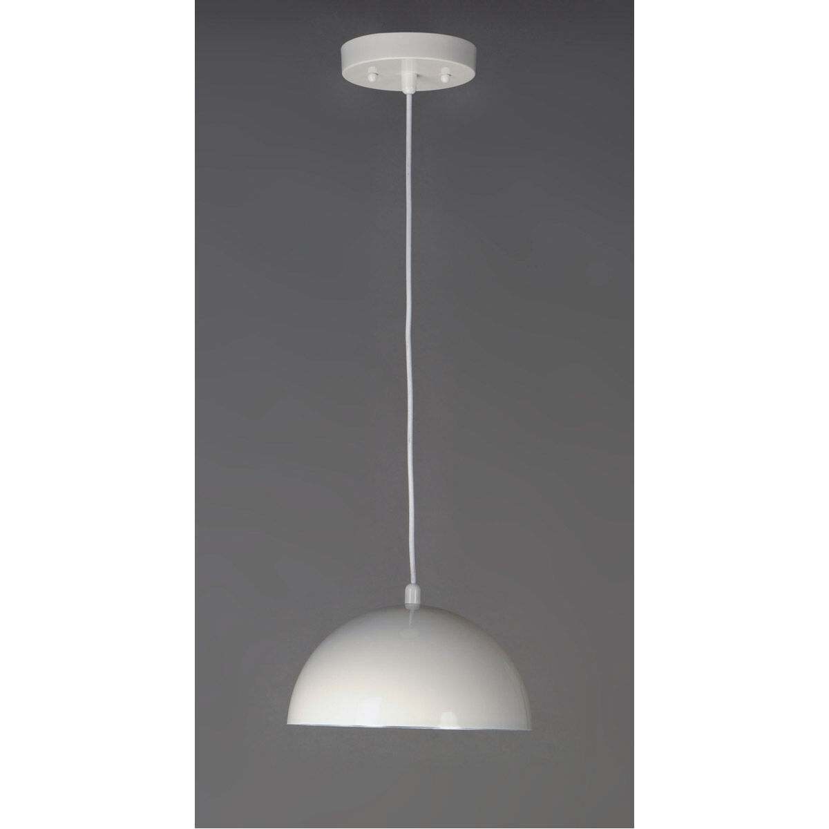 Hemisphere LED 14 inch Gloss White and Aluminum Single Pendant Ceiling Light
