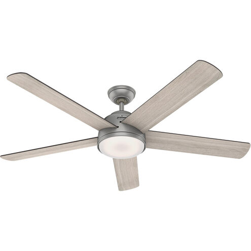 Romulus 60 inch Matte Silver with Light Gray Oak/Greyed Walnut Blades Ceiling Fan