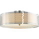 Mikayla 5 Light 22 inch Satin Nickel Drum Shade Flush Mount Ceiling Light