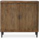 Pinstripe Light Walnut and Matte Black 2 Door Cabinet