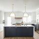 Ranger 3 Light 17.5 inch Gloss White Pendant Ceiling Light in Modern Brass