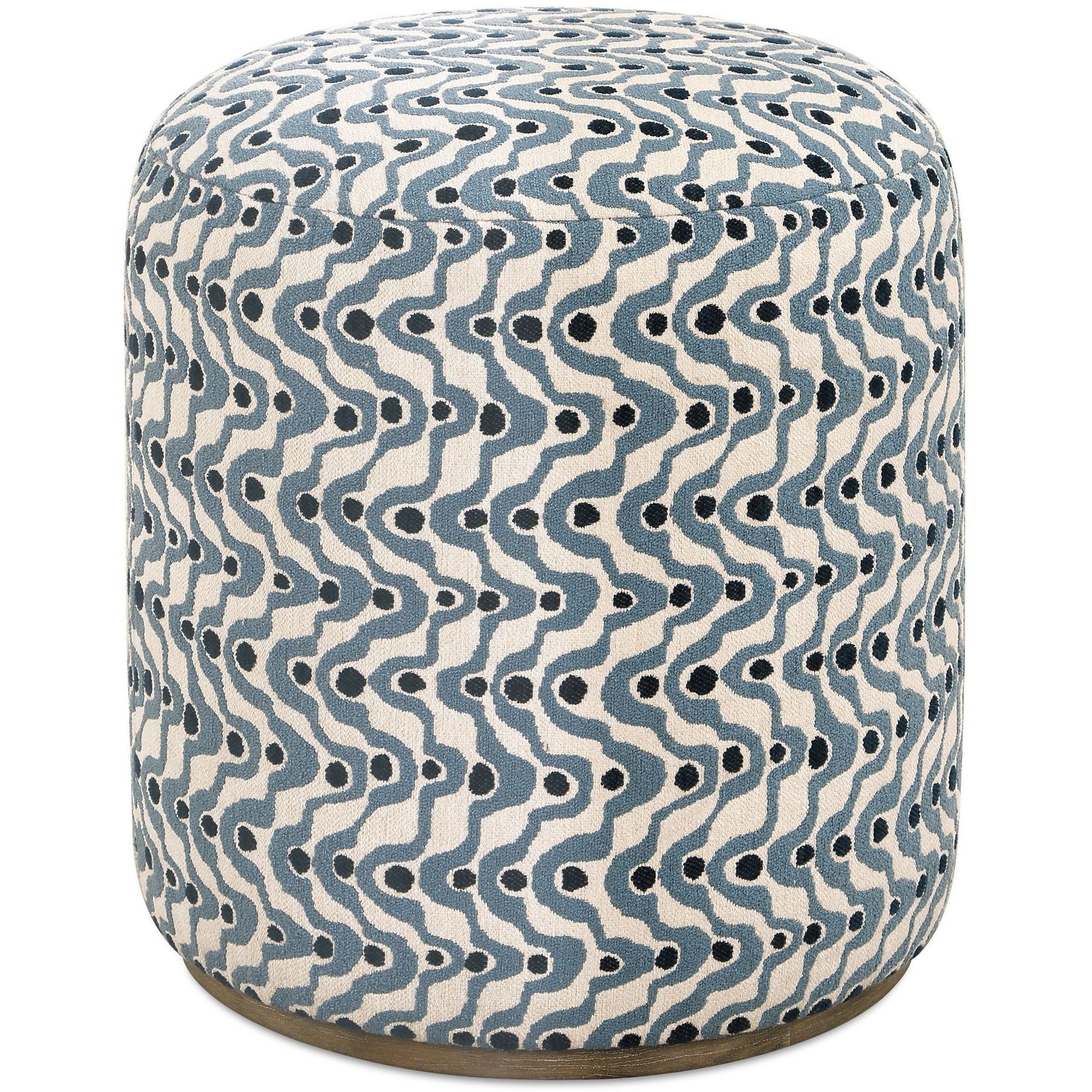 Cas 18 inch Steel Blue and Navy with Natural Ceruse Ottoman